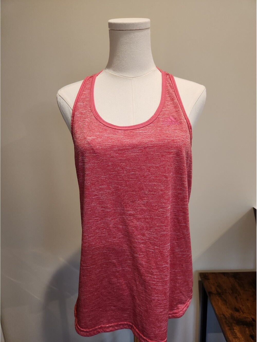 Adidas Women's Pink Heather Racerback Tank Top Size Medium Athletic Workout